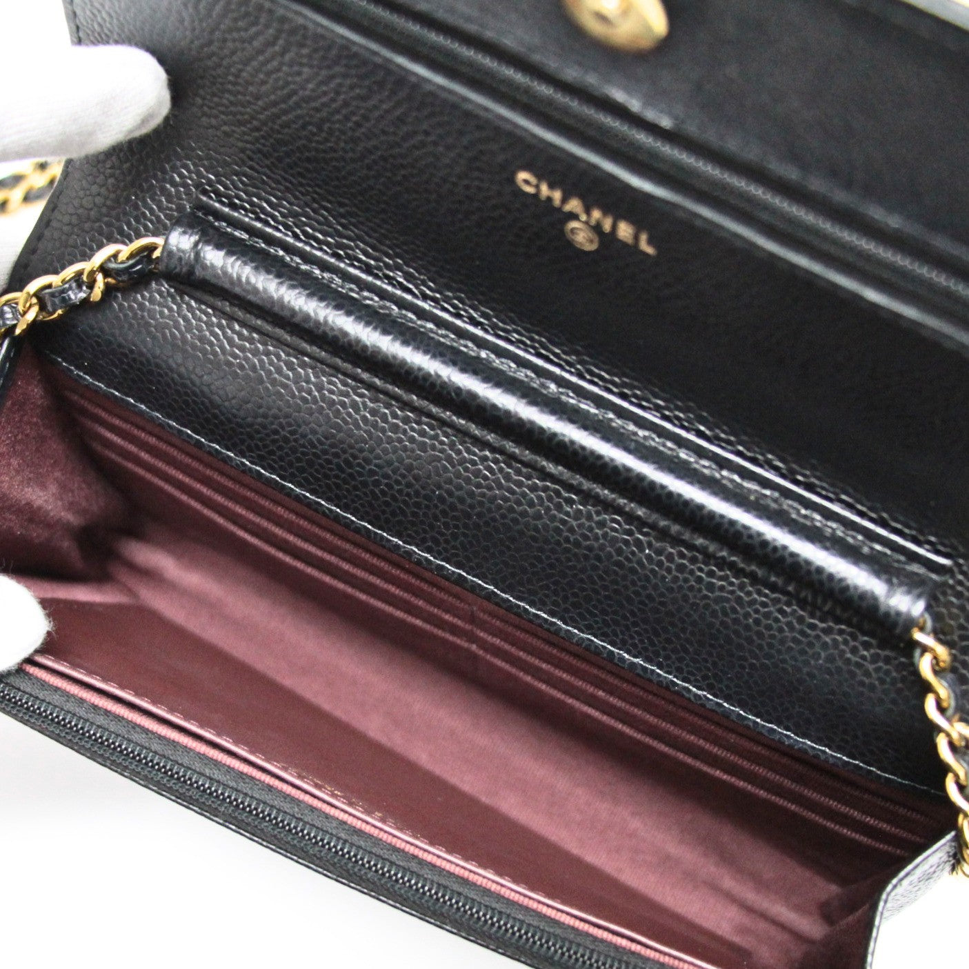 CHANEL Matelasse Caviar Skin Wallet Black Size ONE SIZE