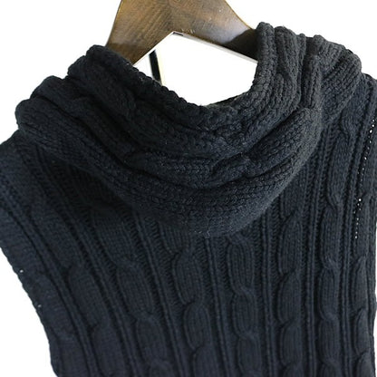 CHROME HEARTS Dagger Zip Hooded Knit Vest Black Size ML