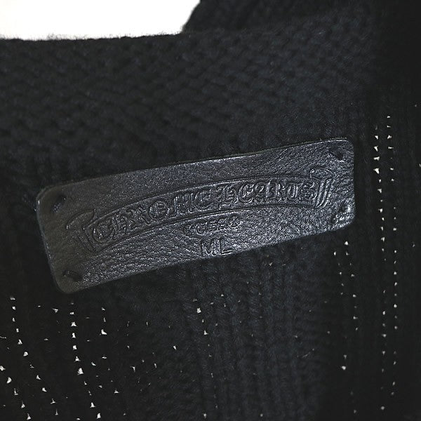 CHROME HEARTS Dagger Zip Hooded Knit Vest Black Size ML