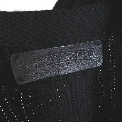 CHROME HEARTS Dagger Zip Hooded Knit Vest Black Size ML