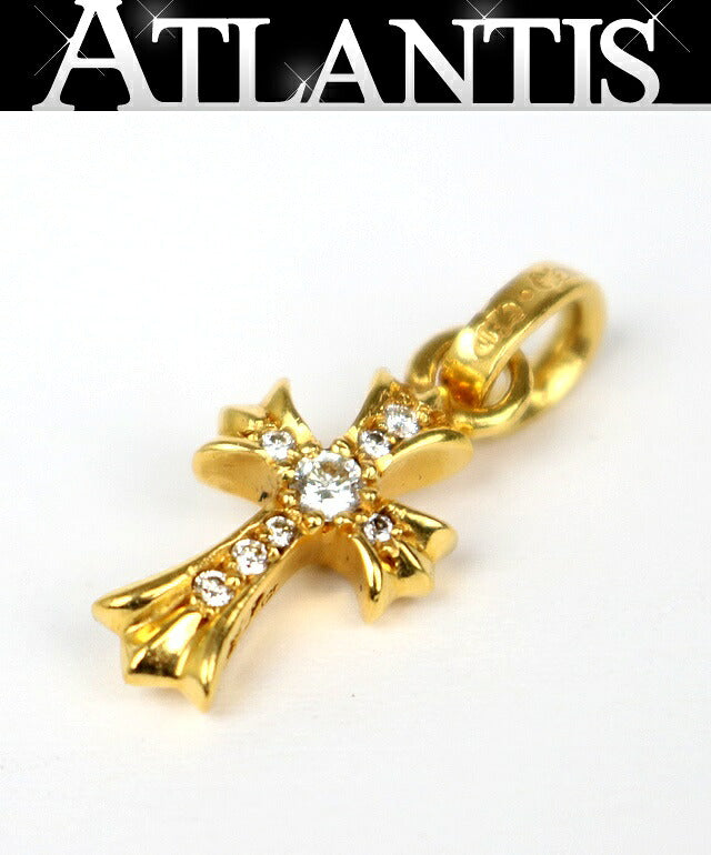 CHROME HEARTS 22K Babyfat Cross Diamond Charm Size ONE SIZE