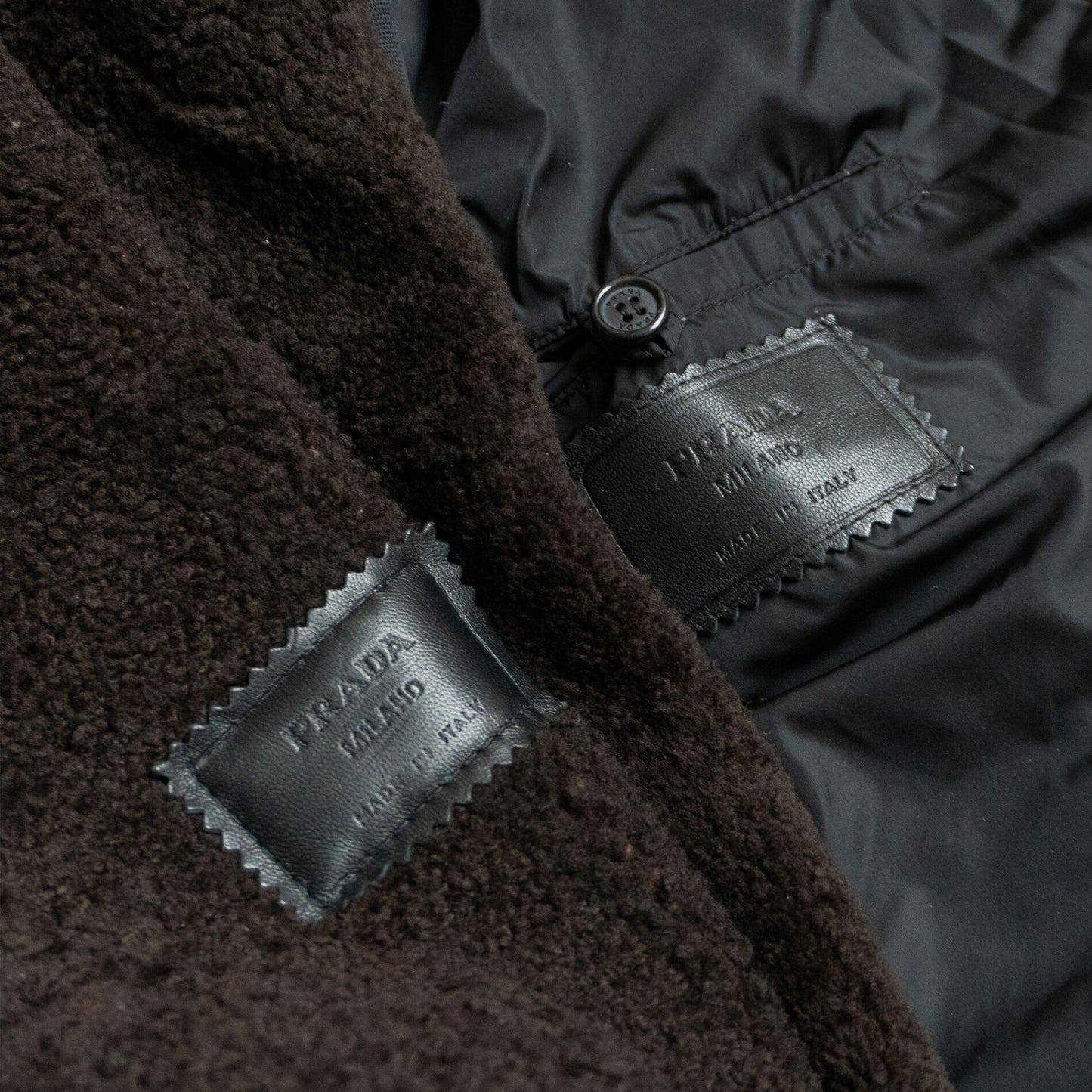 Prada Leather Hooded Lined Coat Brown Size 52