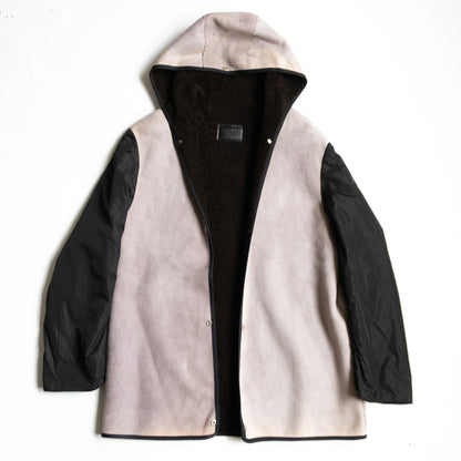Prada Leather Hooded Lined Coat Brown Size 52