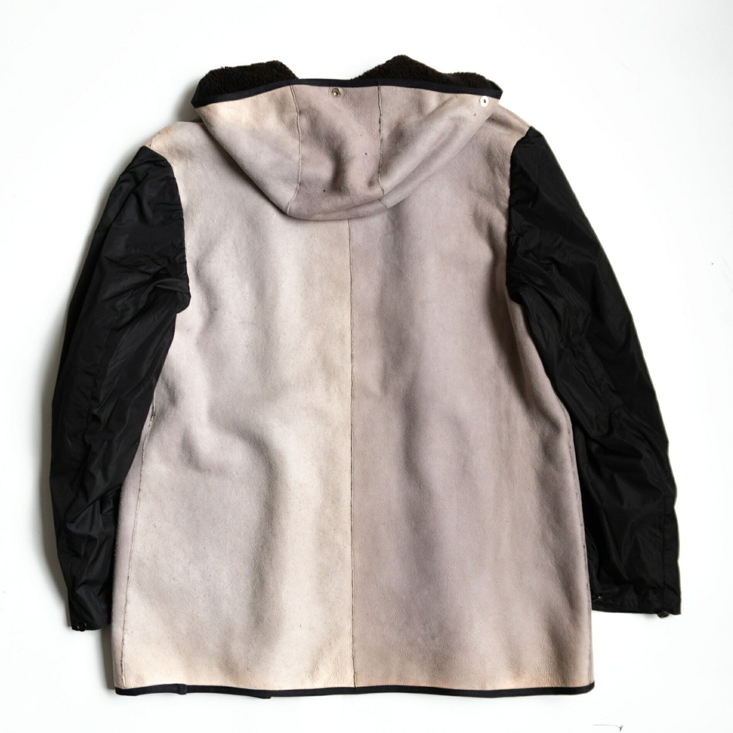 Prada Leather Hooded Lined Coat Brown Size 52