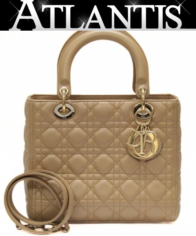 Christian Dior Lady Dior Cannage Bag Beige Size ONE SIZE