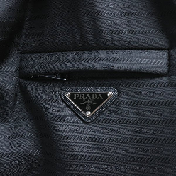 PRADA Triangle Logo Nylon Padded Vest Black Size 46
