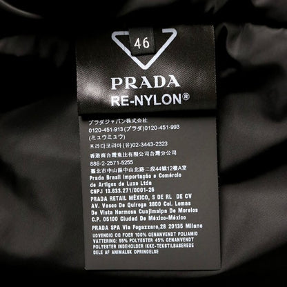 PRADA Triangle Logo Nylon Padded Vest Black Size 46