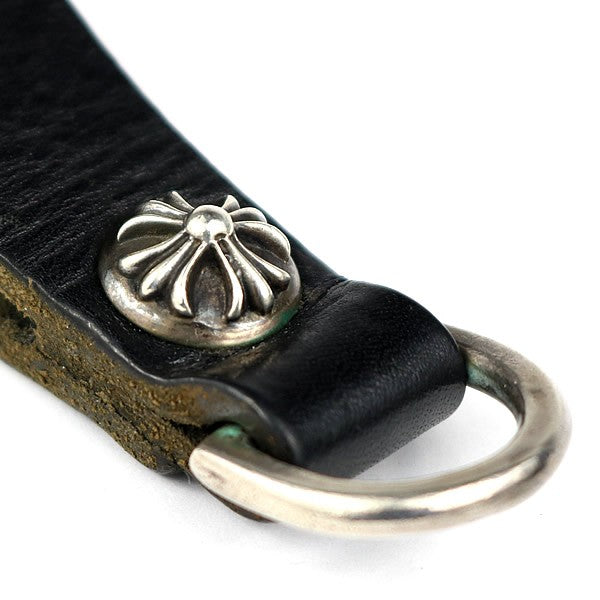 CHROME HEARTS Cross Button D-Ring Loop Black Belt Size ONE SIZE