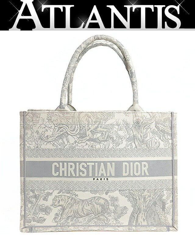 Christian Dior Toile de Jouy Canvas Tote Gray Size ONE SIZE
