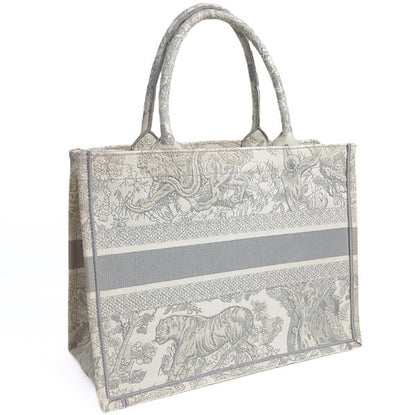 Christian Dior Toile de Jouy Canvas Tote Gray Size ONE SIZE