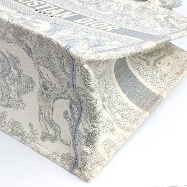 Christian Dior Toile de Jouy Canvas Tote Gray Size ONE SIZE