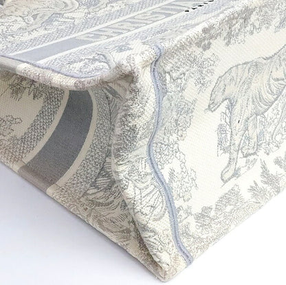 Christian Dior Toile de Jouy Canvas Tote Gray Size ONE SIZE