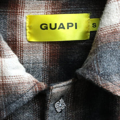 GUAPI Rhinestone Flannel Shirt Brown Size S