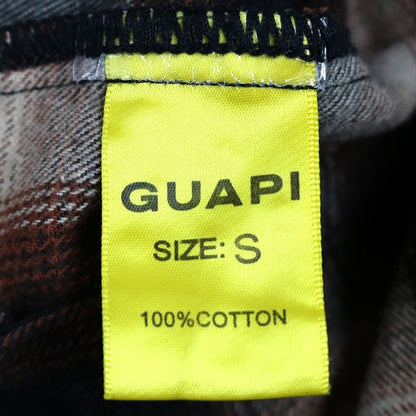 GUAPI Rhinestone Flannel Shirt Brown Size S