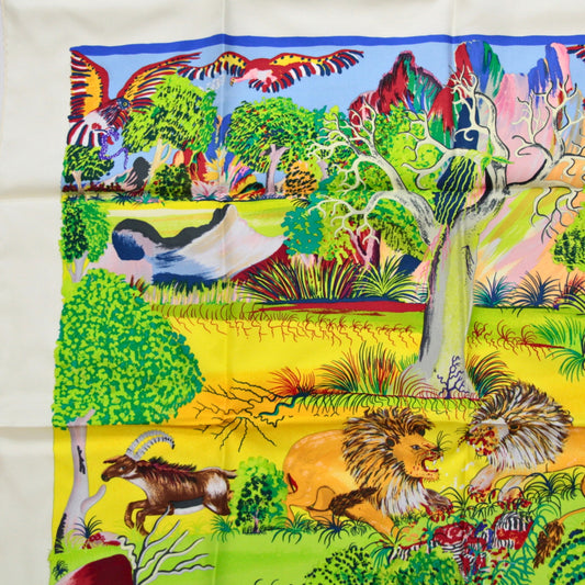 HERMES Carré 90 "Nuba Mountain" Silk Scarf Size ONE SIZE
