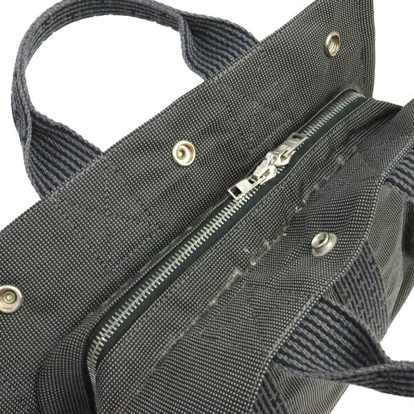 HERMES Herline PM Canvas Handbag Gray Size ONE SIZE