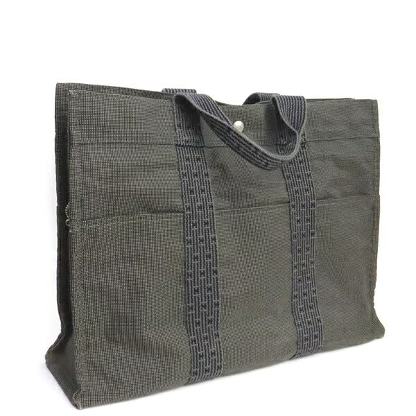 HERMES Herline MM Canvas Tote Bag Gray Size ONE SIZE