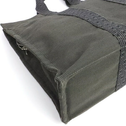 HERMES Herline MM Canvas Tote Bag Gray Size ONE SIZE