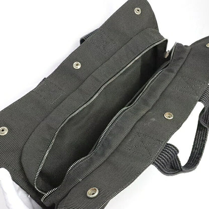 HERMES Herline MM Canvas Tote Bag Gray Size ONE SIZE
