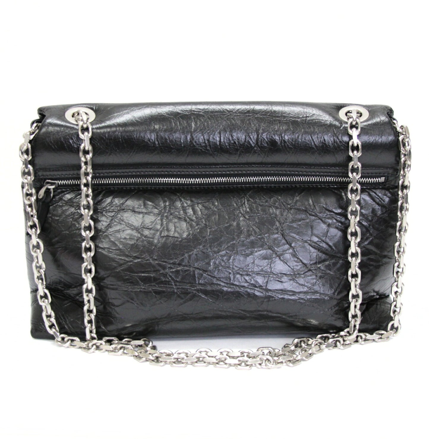 Ami Paris Heart Logo Leather Chain Bag Black Size ONE SIZE