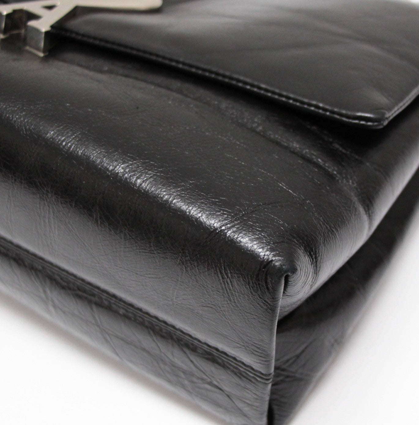 Ami Paris Heart Logo Leather Chain Bag Black Size ONE SIZE