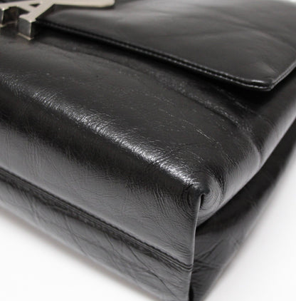 Ami Paris Heart Logo Leather Chain Bag Black Size ONE SIZE