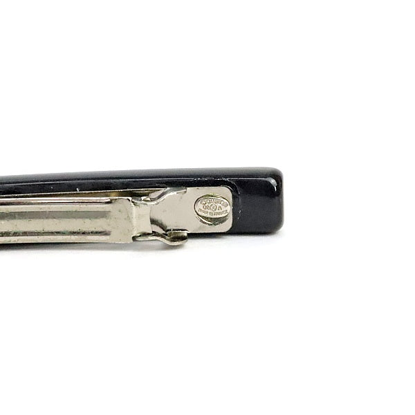 CHANEL Coco Mark Camellia Acetate Barrette Gray