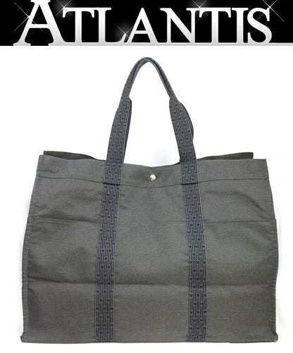 HERMES Herline TGM Canvas Boston Bag Gray Size ONE SIZE