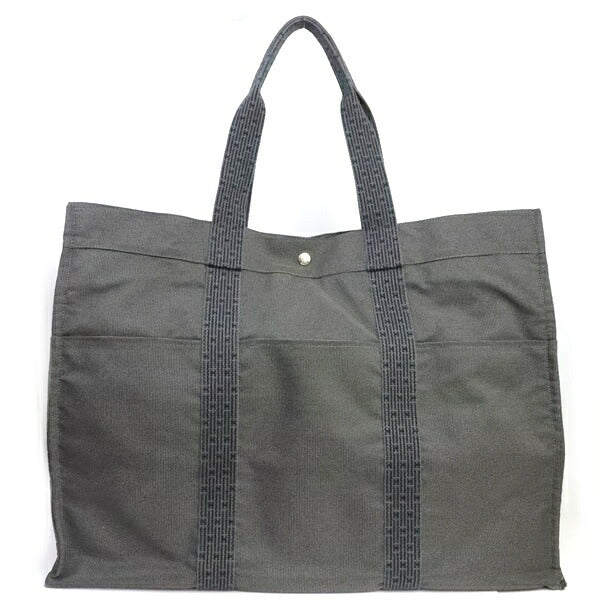 HERMES Herline TGM Canvas Boston Bag Gray Size ONE SIZE