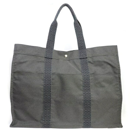 HERMES Herline TGM Canvas Boston Bag Gray Size ONE SIZE