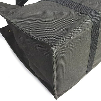 HERMES Herline TGM Canvas Boston Bag Gray Size ONE SIZE
