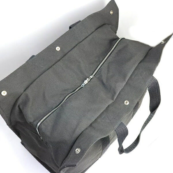 HERMES Herline TGM Canvas Boston Bag Gray Size ONE SIZE