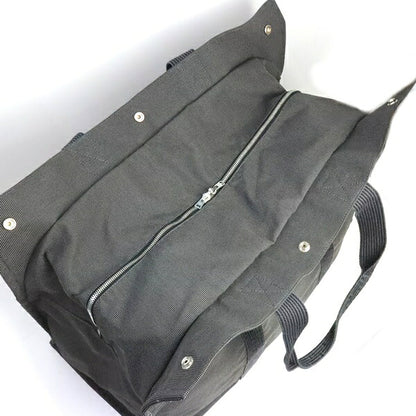 HERMES Herline TGM Canvas Boston Bag Gray Size ONE SIZE