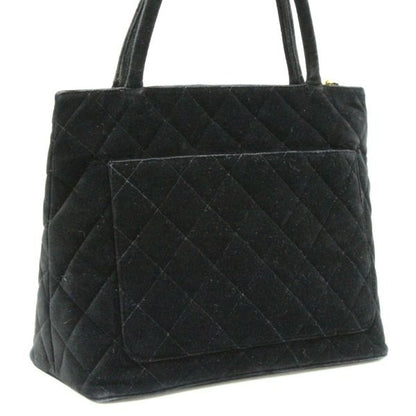 CHANEL Revival Velour Tote Gold Hardware Size ONE SIZE