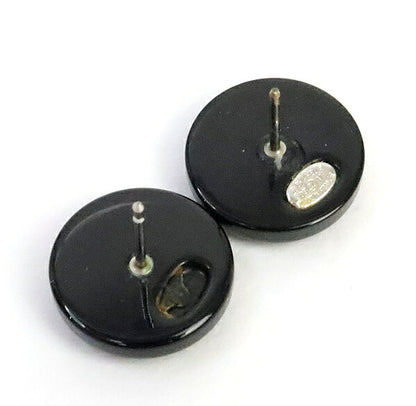 CHANEL Coco Mark Rhinestone Earrings Black Size ONE SIZE