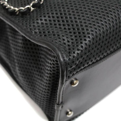 CHANEL French Riviera Mesh Leather Bag Black Size ONE SIZE