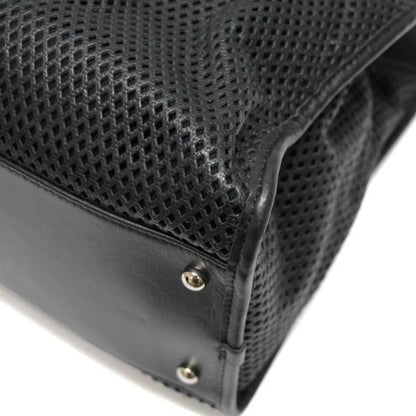 CHANEL French Riviera Mesh Leather Bag Black Size ONE SIZE