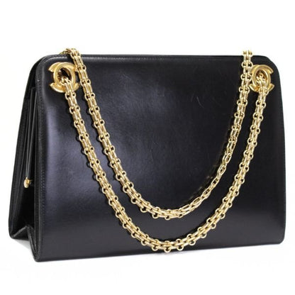 CHANEL Vintage Coco Mark Calfskin Shoulder Bag Size ONE SIZE