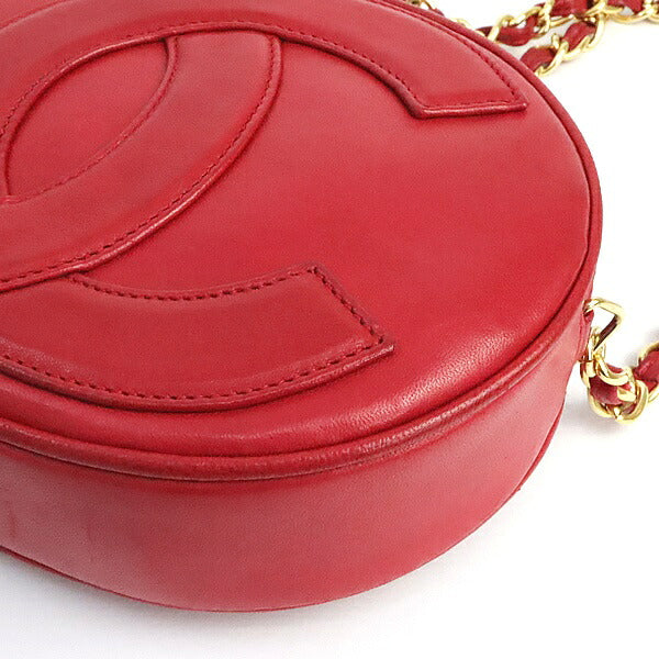 CHANEL Red Lambskin Fringe Chain Shoulder Bag Size ONE SIZE
