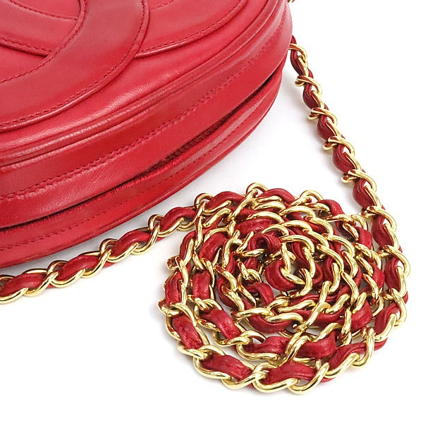 CHANEL Red Lambskin Fringe Chain Shoulder Bag Size ONE SIZE