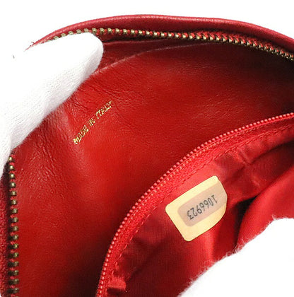 CHANEL Red Lambskin Fringe Chain Shoulder Bag Size ONE SIZE
