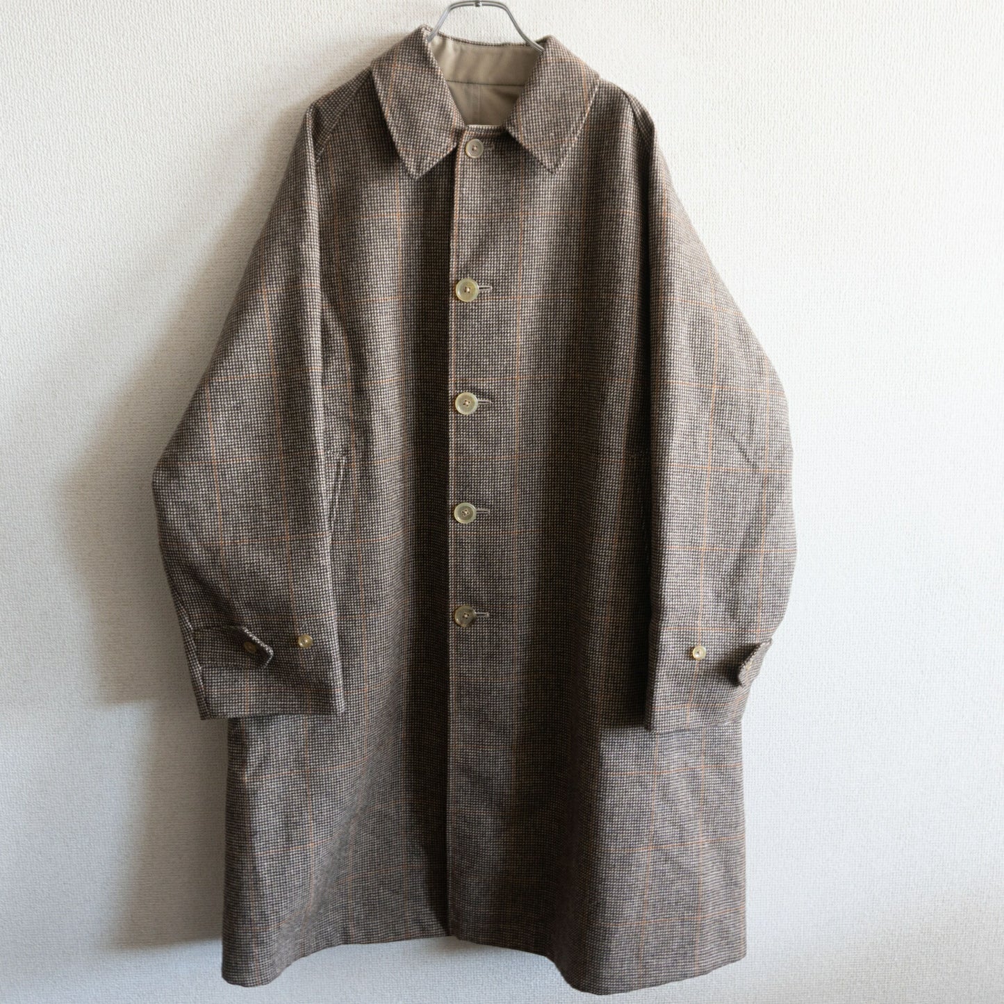 ANATOMICA Reversible Tweed Raglan Coat Size 44