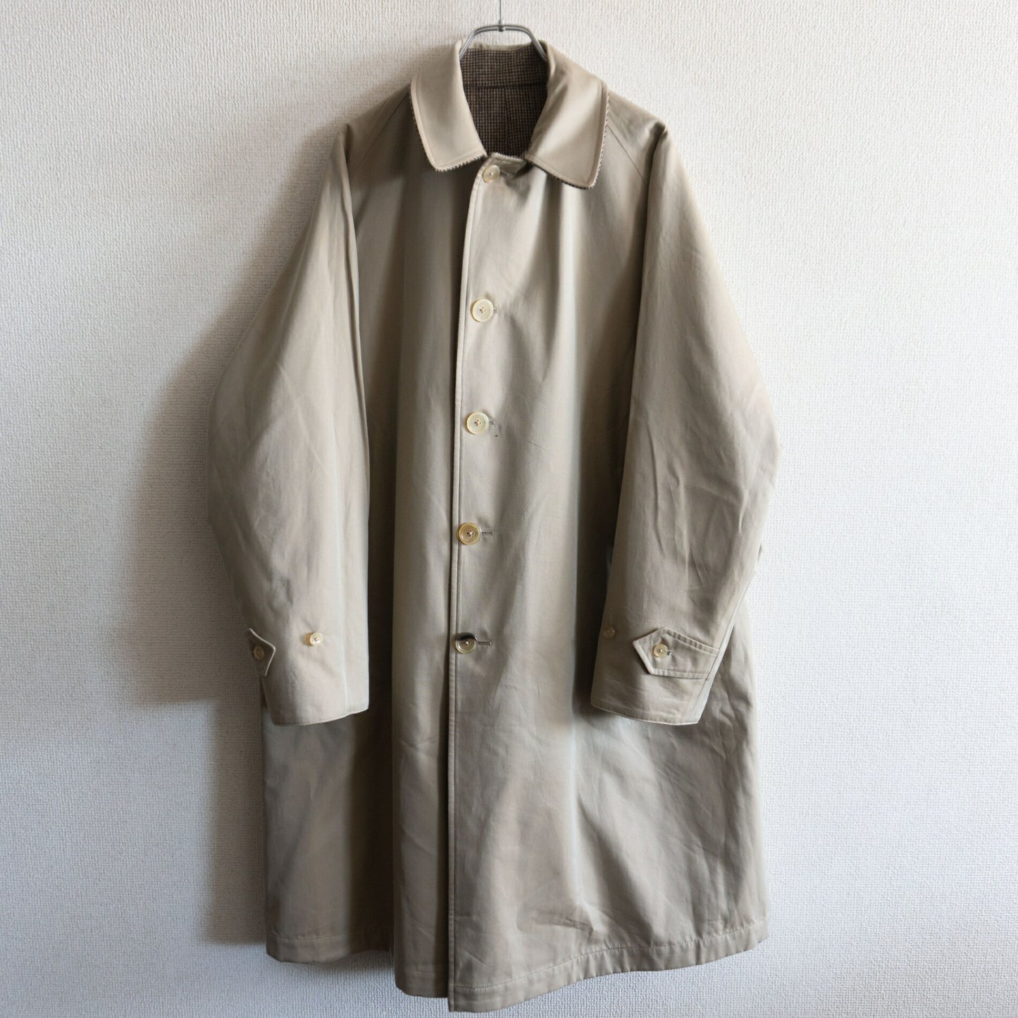 ANATOMICA Reversible Tweed Raglan Coat Size 44