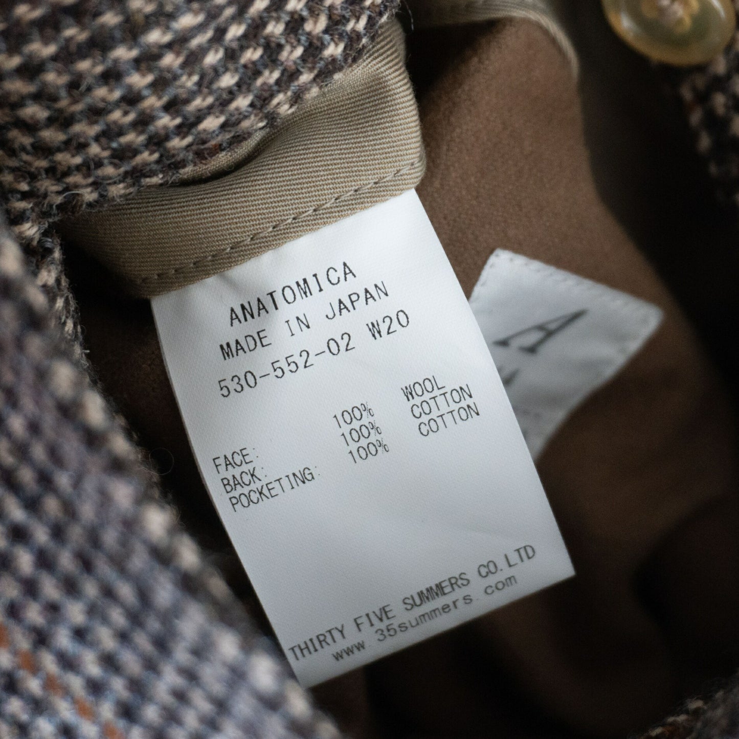 ANATOMICA Reversible Tweed Raglan Coat Size 44