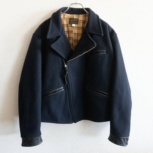 At Last & Co 44 MELTON RIDERS JACKET Blue Size 44