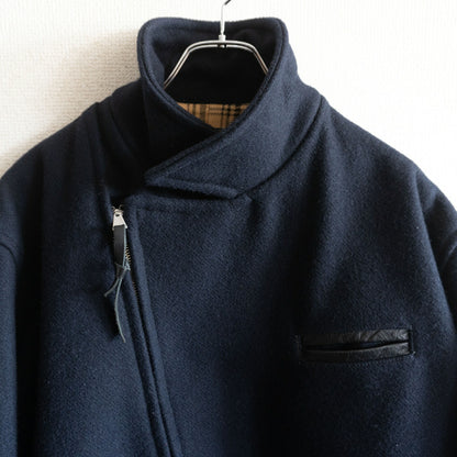 At Last & Co 44 MELTON RIDERS JACKET Blue Size 44