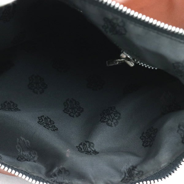 CHROME HEARTS Scroll 2-Clip Leather Bag Brown Size ONE SIZE