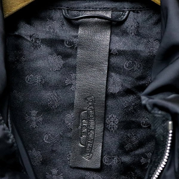 CHROME HEARTS PUDDLES Leather CH Cross Coat Black Size M