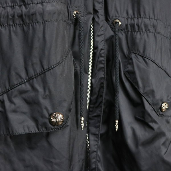 CHROME HEARTS PUDDLES Leather CH Cross Coat Black Size M