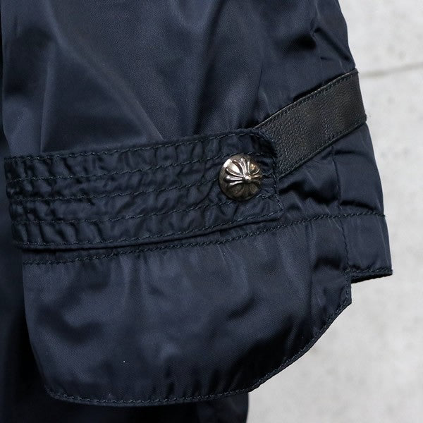 CHROME HEARTS PUDDLES Leather CH Cross Coat Black Size M